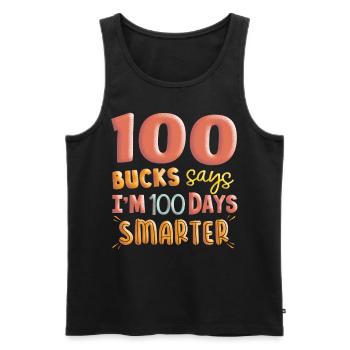 100 days school, 100 days smarter, school - Men's Premium Organic Tank Top - black - Front - AI Model Male 178 light (178cm)
