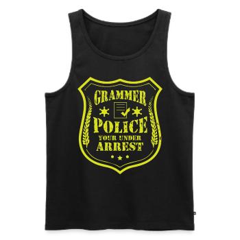 Grammar Police - English Teacher - Men's Premium Organic Tank Top - black - Front - Michal (187cm)