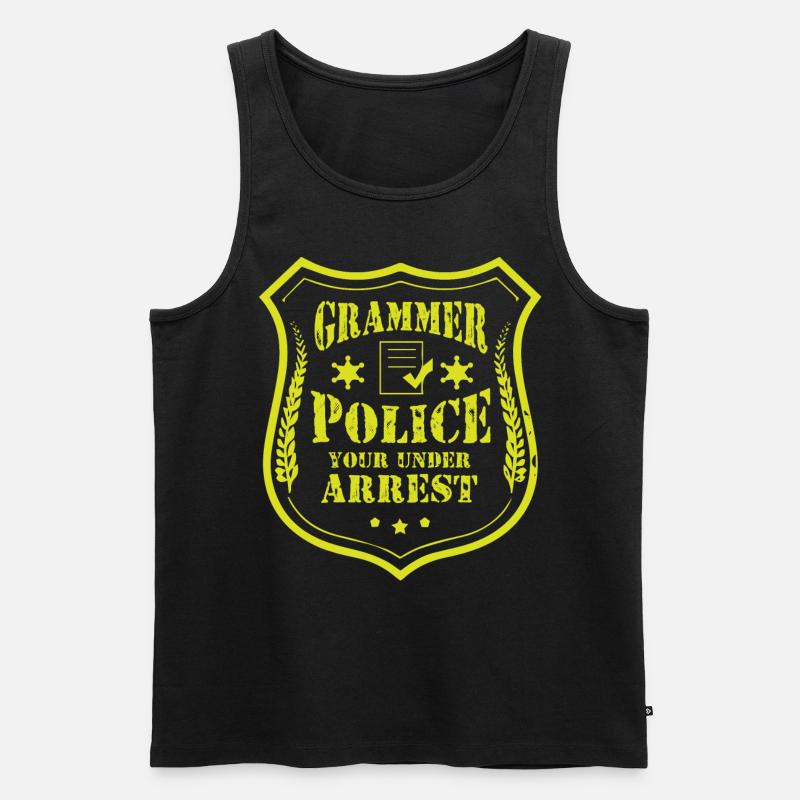 Grammatikpolizei - Englischlehrer - Männer Premium Bio Tank Top - Schwarz
