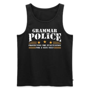 Grammatikpolizei - Englischlehrer - Männer Premium Bio Tank Top - Schwarz - Vorne - Michal (187cm)
