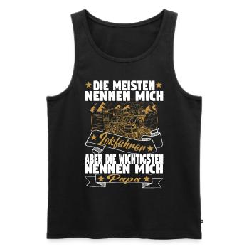 Dampflok Lokführer Eisenbahner Eisenbahn Vater - Männer Premium Bio Tank Top - Schwarz - Vorne - AI Model Male 178 light (178cm)