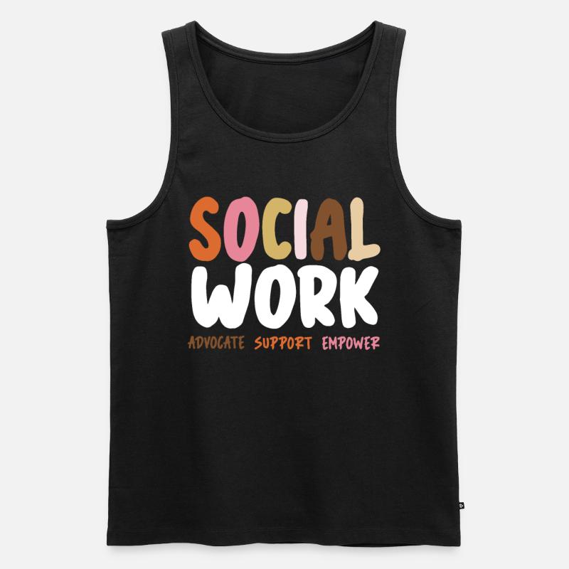 Sozialarbeiter - Männer Premium Bio Tank Top - Schwarz