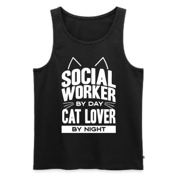 Social worker - Men's Premium Organic Tank Top - black - Front - AI Model Male 178 light (178cm)