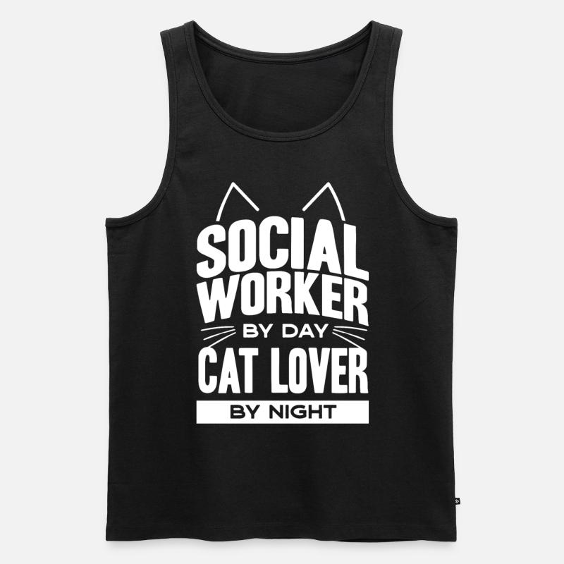 Sozialarbeiter - Männer Premium Bio Tank Top - Schwarz