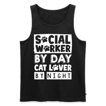 Social worker - Men's Premium Organic Tank Top - black - Front - AI Model Male 178 light (178cm)