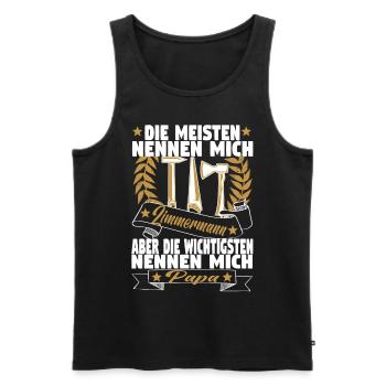 Zimmermann Papa Holzbauer Vater Zimmerer Holzbau - Männer Premium Bio Tank Top - Schwarz - Vorne - Michal (187cm)