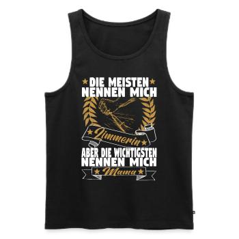 Zimmerin Mama Holzbauer Mutter Zimmerer Holzbau - Männer Premium Bio Tank Top - Schwarz - Vorne - Michal (187cm)