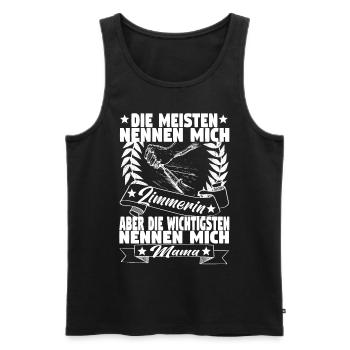 Zimmerin Mama Holzbauer Mutter Zimmerer Holzbau - Männer Premium Bio Tank Top - Schwarz - Vorne - Michal (187cm)