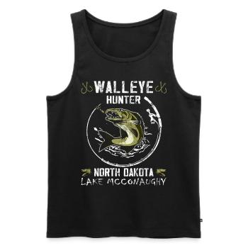 North Dakota Fishing - Walleye Hunter - Men's Premium Organic Tank Top - black - Front - Michal (187cm)