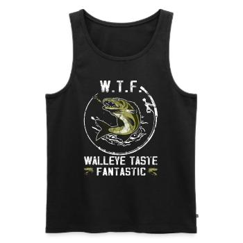 Zander tastes fantastic - Zander hunter - Men's Premium Organic Tank Top - black - Front - Michal (187cm)