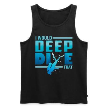 Plongée profonde Freedive DeepDive - Débardeur bio Premium Homme - noir - Devant - AI Model Male 178 light (178cm)