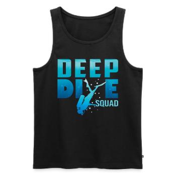 Plongée profonde Freedive DeepDive - Débardeur bio Premium Homme - noir - Devant - AI Model Male 178 light (178cm)