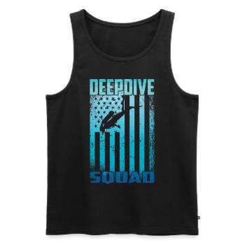 Plongée profonde Freedive DeepDive - Débardeur bio Premium Homme - noir - Devant - AI Model Male 178 light (178cm)