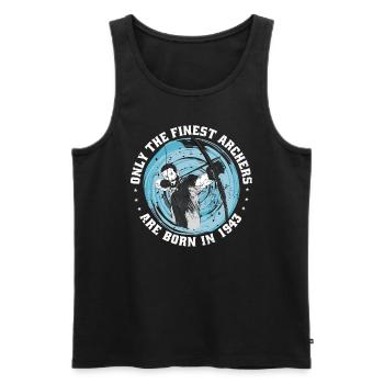 Archer Birthday born 1943 - Men's Premium Organic Tank Top - black - Front - Michal (187cm)
