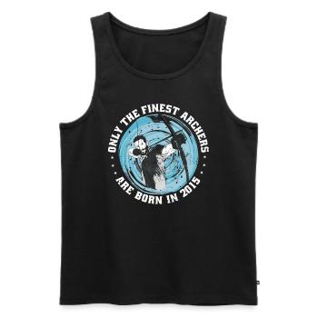 Archer birthday born in 2015 - Men's Premium Organic Tank Top - black - Front - Michal (187cm)