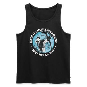 Archery Birthday born 1942 - Men's Premium Organic Tank Top - black - Front - Michal (187cm)