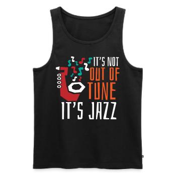 Musique jazz - Musiciens de jazz - Débardeur bio Premium Homme - noir - Devant - AI Model Male 178 light (178cm)