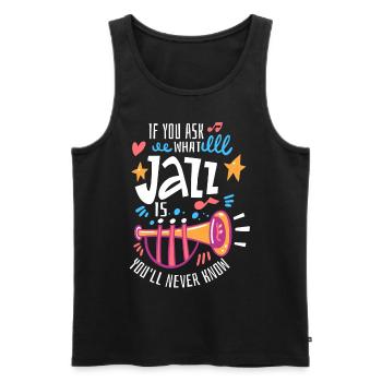 Musique jazz - Musiciens de jazz - Débardeur bio Premium Homme - noir - Devant - AI Model Male 178 light (178cm)