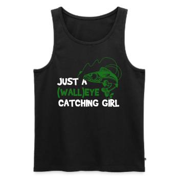 Pikeperch fishing, fish, perch, perch fishing - Men's Premium Organic Tank Top - black - Front - AI Model Male 178 light (178cm)