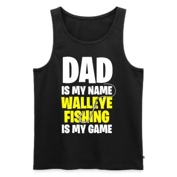 Pikeperch fishing, fish, perch, perch fishing - Men's Premium Organic Tank Top - black - Front - AI Model Male 178 light (178cm)