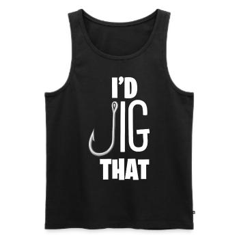 Pikeperch fishing, fish, perch, perch fishing - Men's Premium Organic Tank Top - black - Front - AI Model Male 178 light (178cm)