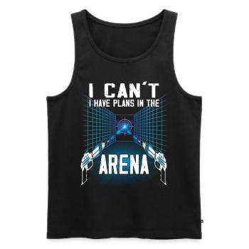 Pläne In Der Arena - Laser-Tag-Player - Männer Premium Bio Tank Top - Schwarz - Vorne - AI Model Male 178 light (178cm)