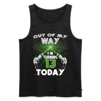 Lasertag-Geburtstagsfeier - Lasertag-Geburtstag - Männer Premium Bio Tank Top - Schwarz - Vorne - AI Model Male 178 light (178cm)