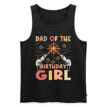 Cool Laser Tag Dad Party Birthday Girl - Men's Premium Organic Tank Top - black - Front - AI Model Male 178 light (178cm)
