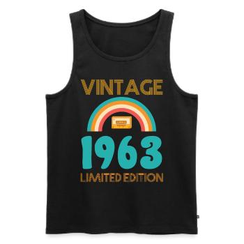 Retro Classic 1963 - Men's Premium Organic Tank Top - black - Front - Michal (187cm)