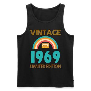 T-shirt né en 1969 - Débardeur bio Premium Homme - noir - Devant - Michal (187cm)