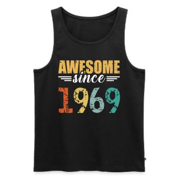 Simply awesome since 1969 - still unbeatable - Men's Premium Organic Tank Top - black - Front - Michal (187cm)
