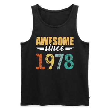 Unmistakable since 1978 - simply brilliant! - Men's Premium Organic Tank Top - black - Front - Michal (187cm)
