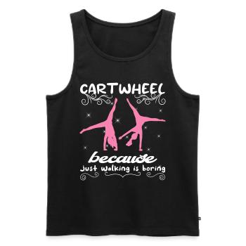 Roue de chariot acrobatique de gymnastique cool - Débardeur bio Premium Homme - noir - Devant - Michal (187cm)