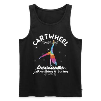 Roue de chariot acrobatique de gymnastique cool - Débardeur bio Premium Homme - noir - Devant - Michal (187cm)