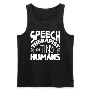 Speech-language pathology, speech-language pathologist - Men's Premium Organic Tank Top - black - Front - AI Model Male 178 light (178cm)