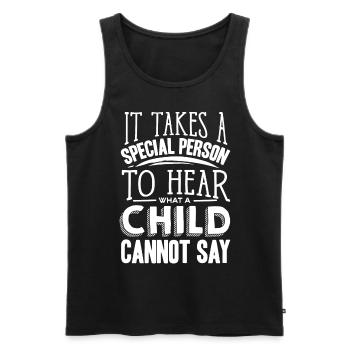 Speech-language pathology, speech-language pathologist - Men's Premium Organic Tank Top - black - Front - AI Model Male 178 light (178cm)