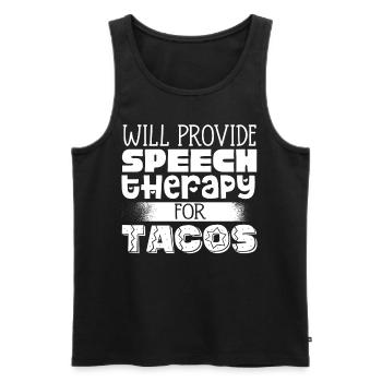 Speech-language pathology, speech-language pathologist - Men's Premium Organic Tank Top - black - Front - AI Model Male 178 light (178cm)