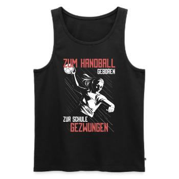 Handballspieler Handball Frauen Handballer Mädchen - Männer Premium Bio Tank Top - Schwarz - Vorne - Michal (187cm)