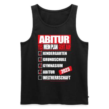 Abi 2023 Abitur bestanden WELTHERRSCHAFT Abitur - Männer Premium Bio Tank Top - Schwarz - Vorne - AI Model Male 178 light (178cm)