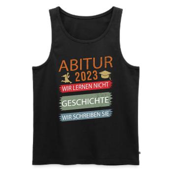 Abi 2023 Abitur bestanden Geschichte Vintage - Männer Premium Bio Tank Top - Schwarz - Vorne - Michal (187cm)