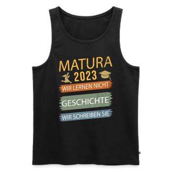 Matura 2023 Abitur bestanden Geschichte Vintage - Männer Premium Bio Tank Top - Schwarz - Vorne - Michal (187cm)