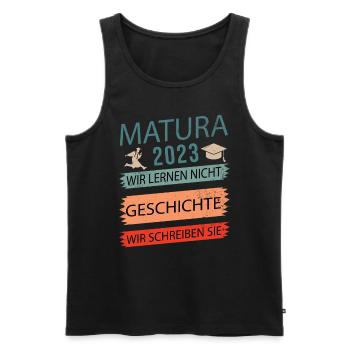 Matura 2023 Abitur bestanden Geschichte retro - Männer Premium Bio Tank Top - Schwarz - Vorne - Michal (187cm)