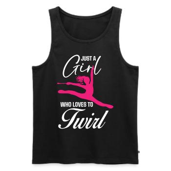 Baton Twirler, Baton Twirling, Gymnastics - Men's Premium Organic Tank Top - black - Front - AI Model Male 178 light (178cm)