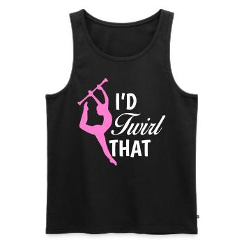 Baton Twirler, Baton Twirling, Gymnastics - Men's Premium Organic Tank Top - black - Front - AI Model Male 178 light (178cm)