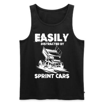 Sprint car races, sprint cars, dirt track races - Men's Premium Organic Tank Top - black - Front - Michal (187cm)