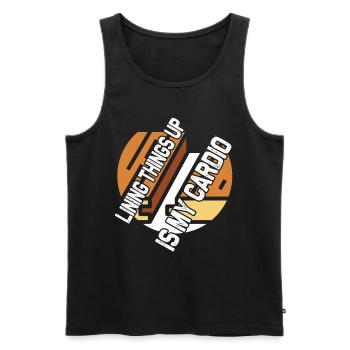 Flooring construction Floor layers - Men's Premium Organic Tank Top - black - Front - AI Model Male 178 light (178cm)