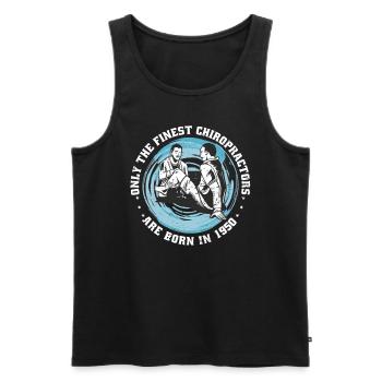 Physiotherapy born 1950 - Men's Premium Organic Tank Top - black - Front - Michal (187cm)