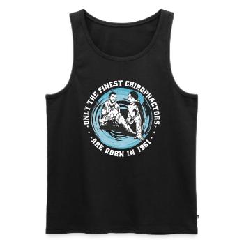 Physiotherapy born 1961 - Men's Premium Organic Tank Top - black - Front - Michal (187cm)