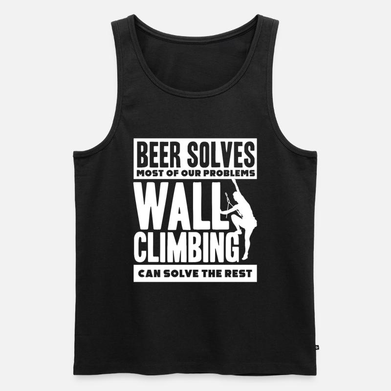 Wandkletterer, Wandklettern - Männer Premium Bio Tank Top - Schwarz