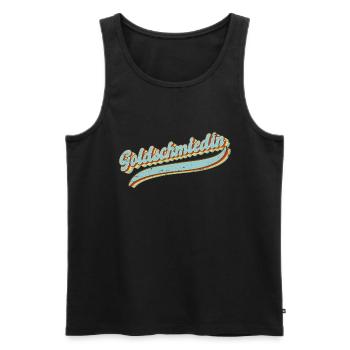 Juwelier Vintage Goldschmiedin - Männer Premium Bio Tank Top - Schwarz - Vorne - Michal (187cm)